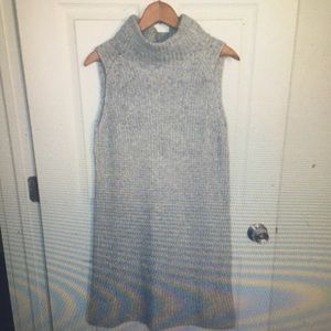 Heather Gray sleeveless turtleneck sweater dress